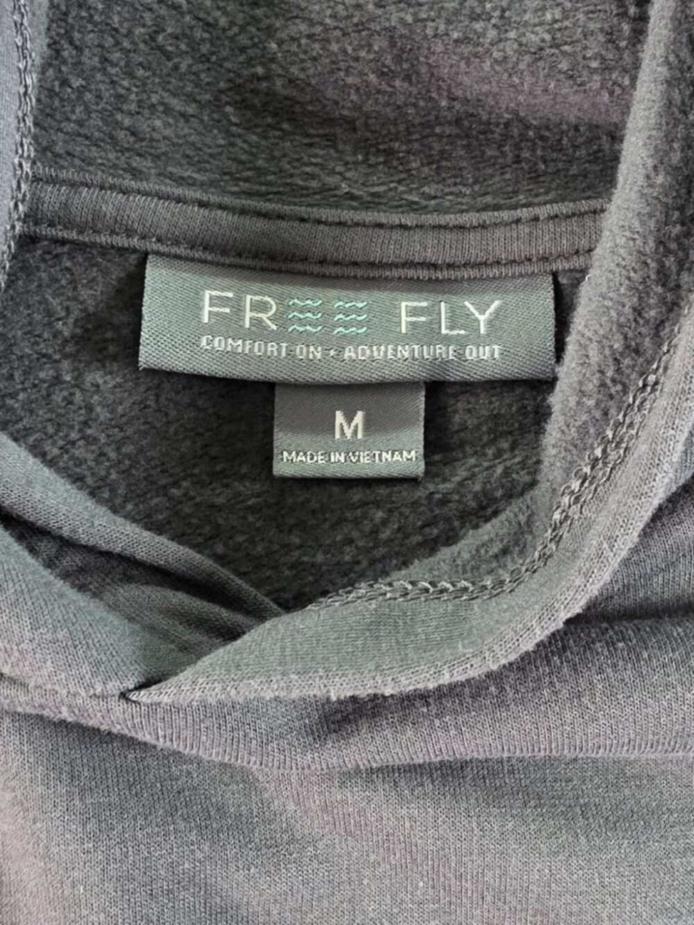 Free Fly Men’s Bamboo Lightweight Fleece Hoodie Black Pullover Size M - Picture 4 of 8